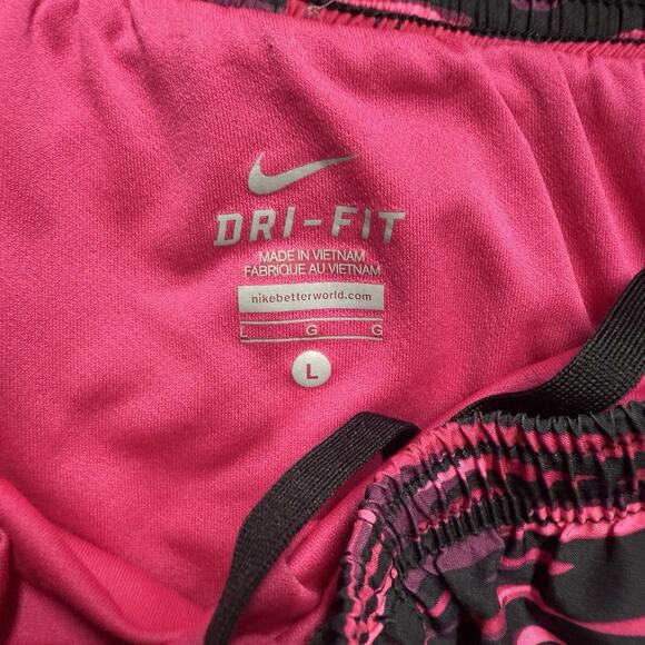 Nike Running Dri-Fit Shorts Women's Large Pink Camo Pull On Lined Elastic - Picture 2 of 7